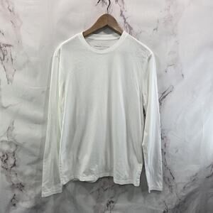 Everlane Shirt Mens Small White Long Sleeve Crew Cotton T Tee Uniform